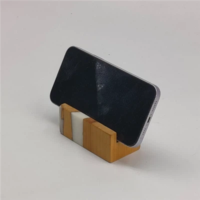 Epoksīda un koka tālruņu stends stilīgs un pārnēsājams